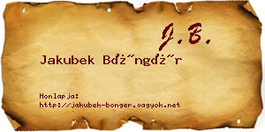 Jakubek Böngér névjegykártya